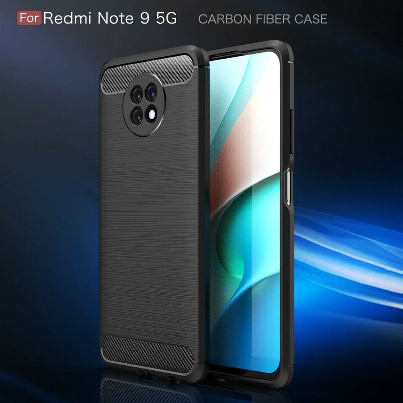 Capa Para Xiaomi Redmi Note 9 5G Fibra De Carbono Escovada