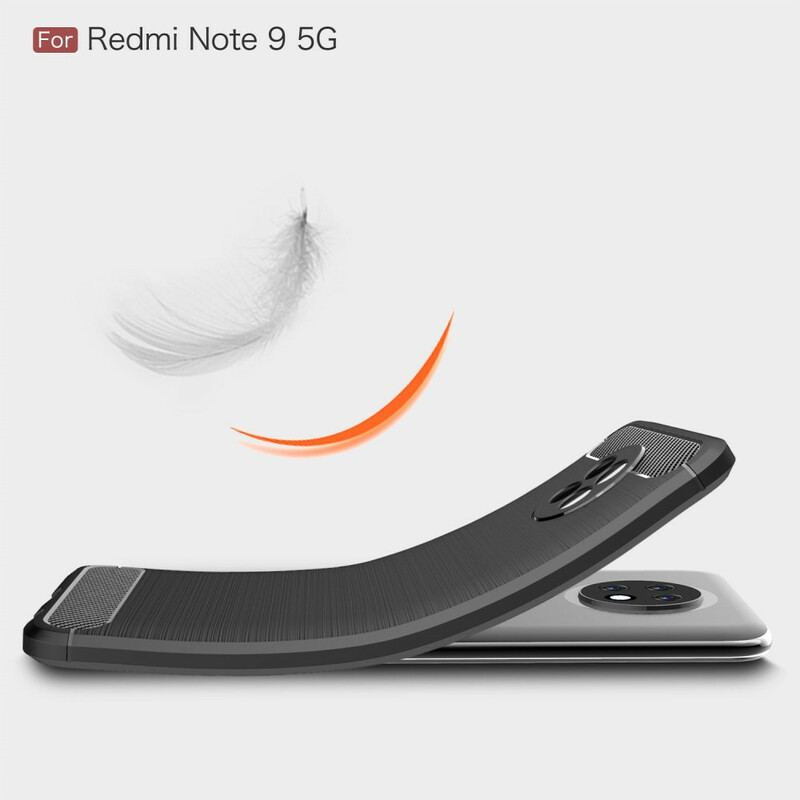 Capa Para Xiaomi Redmi Note 9 5G Fibra De Carbono Escovada