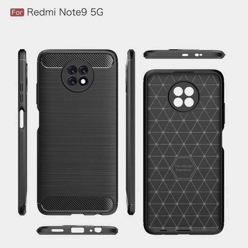 Capa Para Xiaomi Redmi Note 9 5G Fibra De Carbono Escovada