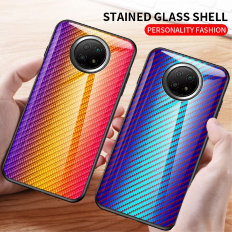 Capa Para Xiaomi Redmi Note 9 5G Vidro Temperado De Fibra De Carbono