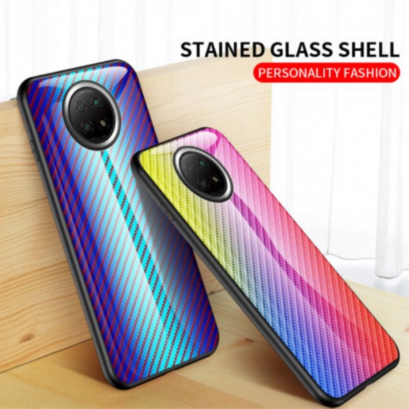 Capa Para Xiaomi Redmi Note 9 5G Vidro Temperado De Fibra De Carbono