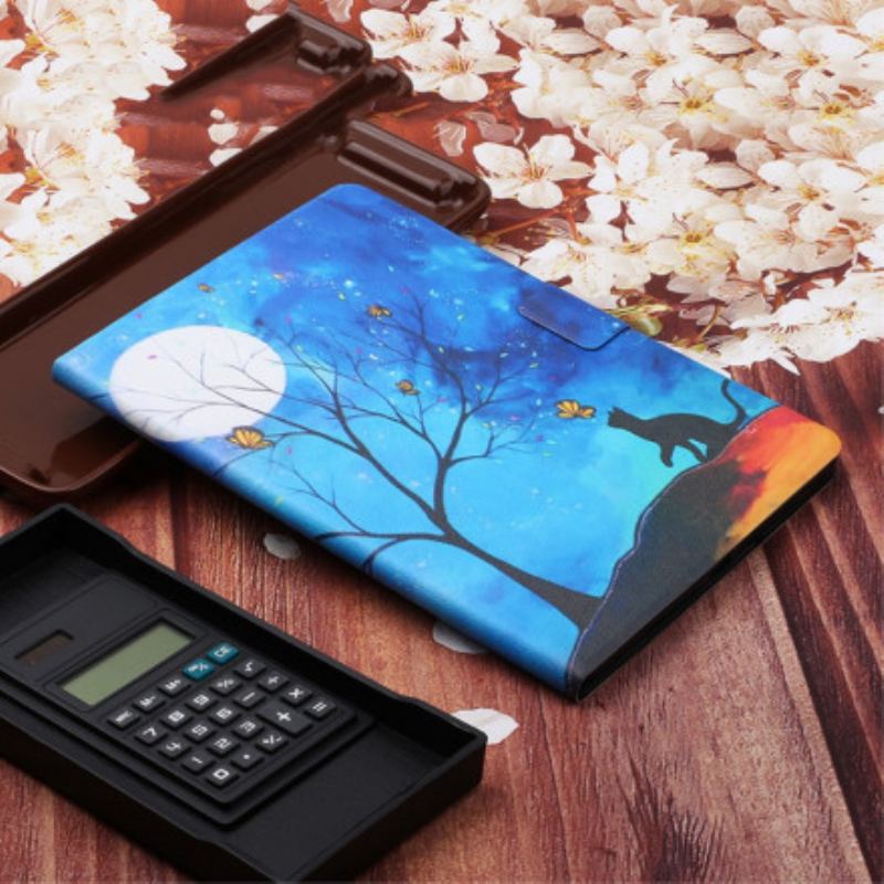Capa De Couro Para Samsung Galaxy Tab A7 (2020) Árvore Para A Lua E O Sol