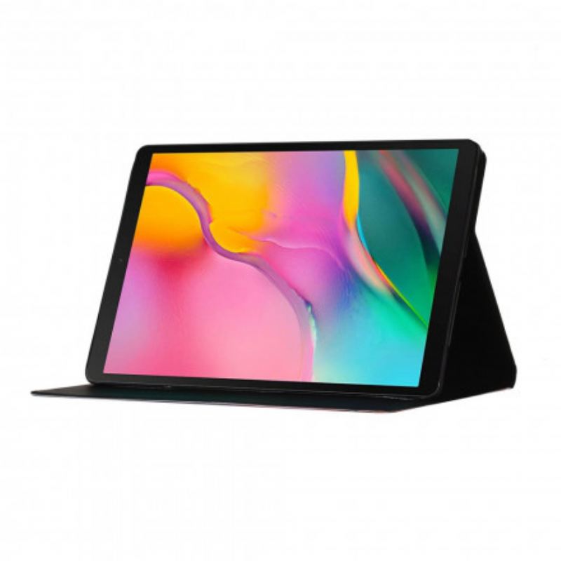 Capa De Couro Para Samsung Galaxy Tab A7 (2020) Árvore Para A Lua E O Sol