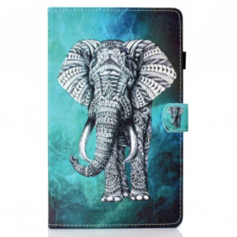 Capa De Couro Para Samsung Galaxy Tab A7 (2020) Elefante Tribal