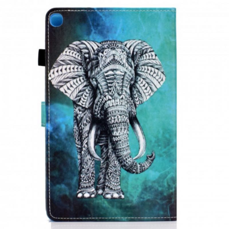 Capa De Couro Para Samsung Galaxy Tab A7 (2020) Elefante Tribal