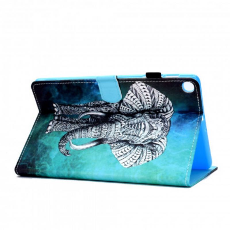 Capa De Couro Para Samsung Galaxy Tab A7 (2020) Elefante Tribal