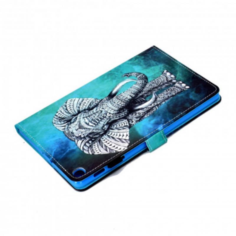 Capa De Couro Para Samsung Galaxy Tab A7 (2020) Elefante Tribal