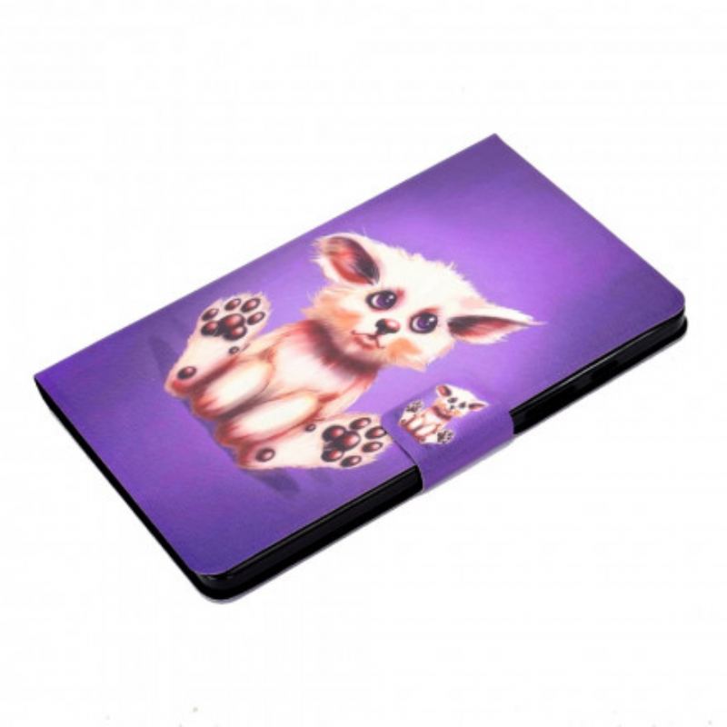 Capa De Couro Para Samsung Galaxy Tab A7 (2020) Gato Engraçado