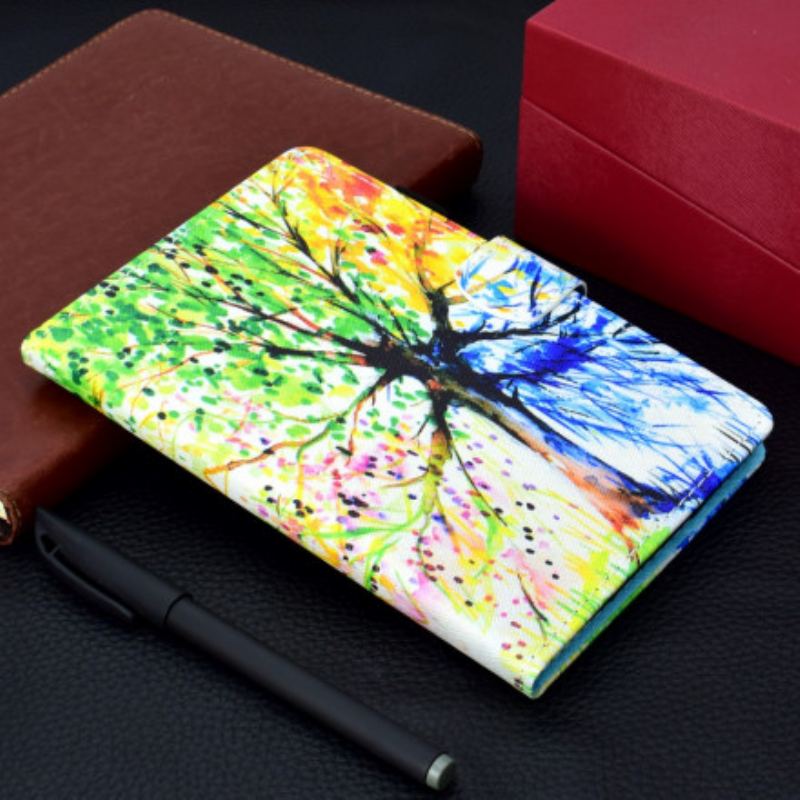 Capa Em Pele Para Samsung Galaxy Tab A7 (2020) Aquarela Árvore