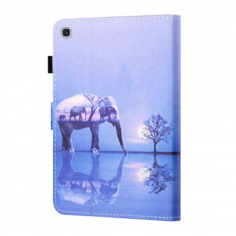 Capa Em Pele Para Samsung Galaxy Tab A7 (2020) Arte Do Elefante