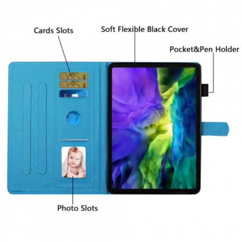 Capa Em Pele Para Samsung Galaxy Tab A7 (2020) Ramos Floridos
