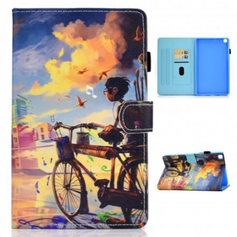 Capa Flip Para Samsung Galaxy Tab A7 (2020) Arte Da Bicicleta