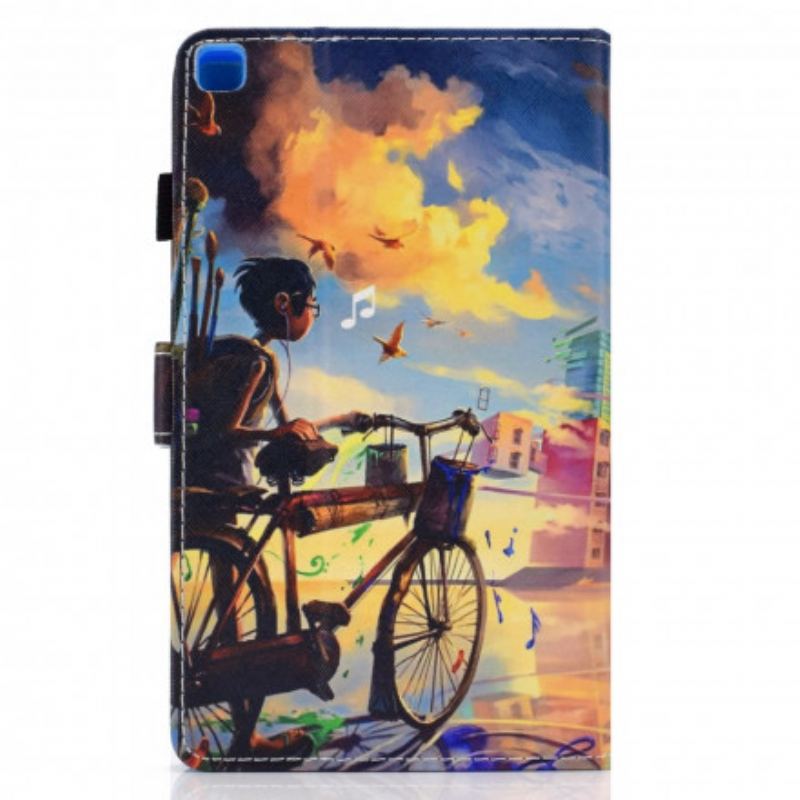 Capa Flip Para Samsung Galaxy Tab A7 (2020) Arte Da Bicicleta