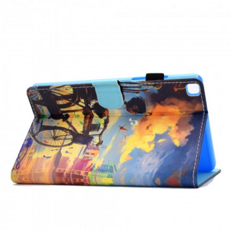 Capa Flip Para Samsung Galaxy Tab A7 (2020) Arte Da Bicicleta
