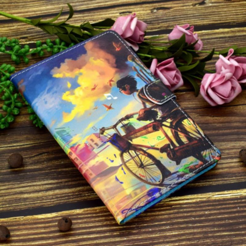 Capa Flip Para Samsung Galaxy Tab A7 (2020) Arte Da Bicicleta