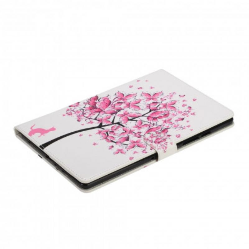Capa Flip Para Samsung Galaxy Tab A7 (2020) Árvore E Gato