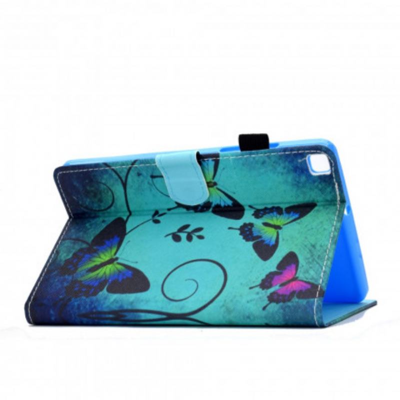 Capa Flip Para Samsung Galaxy Tab A7 (2020) Borboletas Únicas