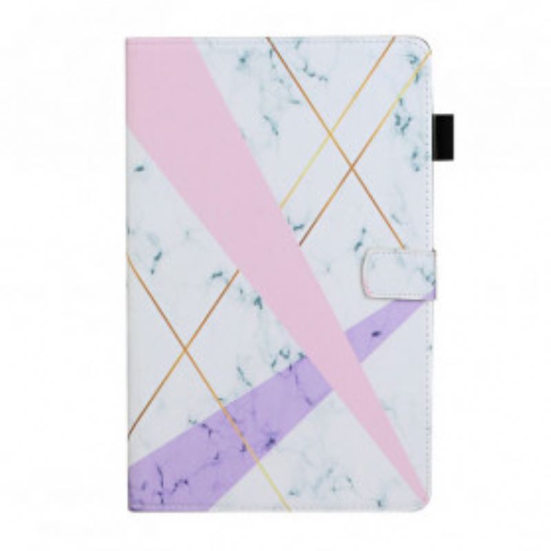 Capa Flip Para Samsung Galaxy Tab A7 (2020) Geometria De Mármore
