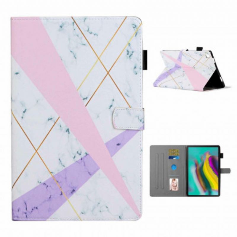 Capa Flip Para Samsung Galaxy Tab A7 (2020) Geometria De Mármore