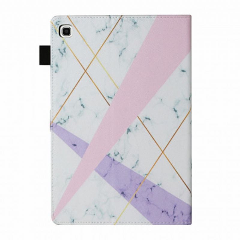 Capa Flip Para Samsung Galaxy Tab A7 (2020) Geometria De Mármore