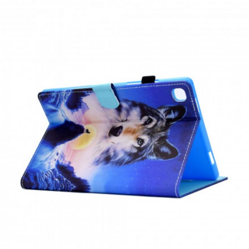 Capa Flip Para Samsung Galaxy Tab A7 (2020) Lobo Da Montanha