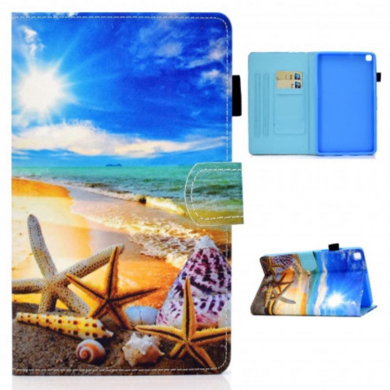 Capa Flip Para Samsung Galaxy Tab A7 (2020) Praia Divertida