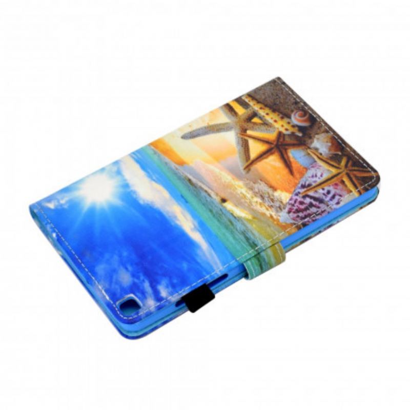 Capa Flip Para Samsung Galaxy Tab A7 (2020) Praia Divertida