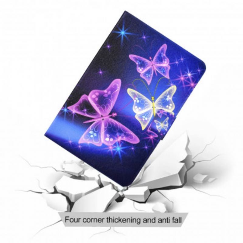 Capa Folio Para Samsung Galaxy Tab A7 (2020) Borboletas