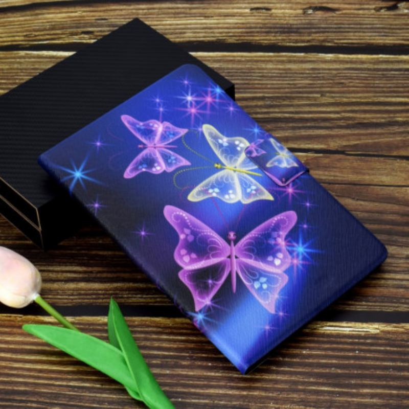 Capa Folio Para Samsung Galaxy Tab A7 (2020) Borboletas