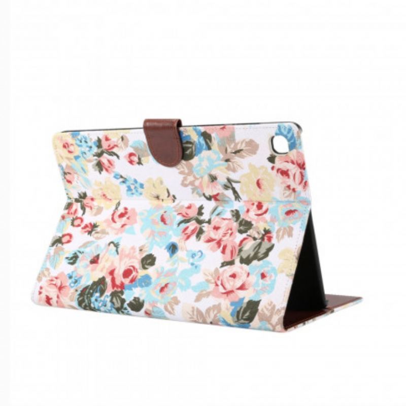 Capa Folio Para Samsung Galaxy Tab A7 (2020) Flores Da Liberdade