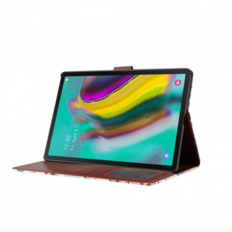Capa Folio Para Samsung Galaxy Tab A7 (2020) Flores Da Liberdade