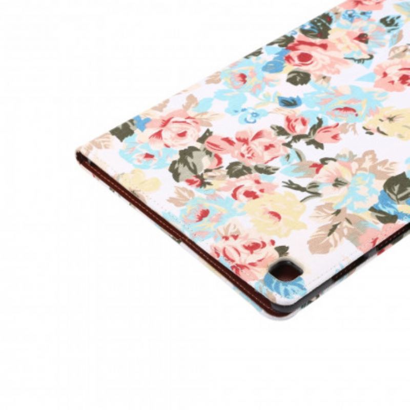 Capa Folio Para Samsung Galaxy Tab A7 (2020) Flores Da Liberdade