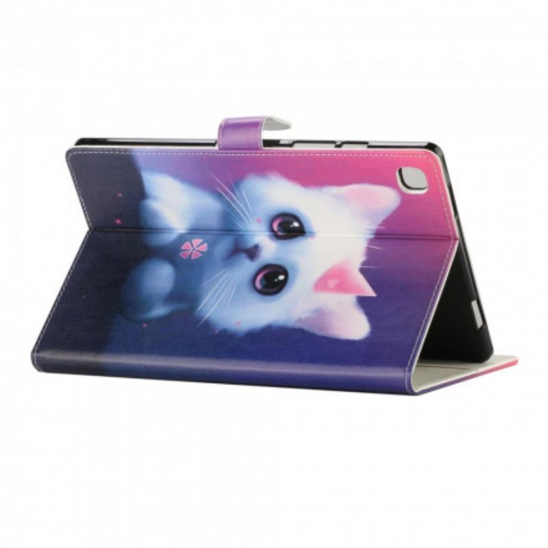 Capa Folio Para Samsung Galaxy Tab A7 (2020) Gatinho Branco