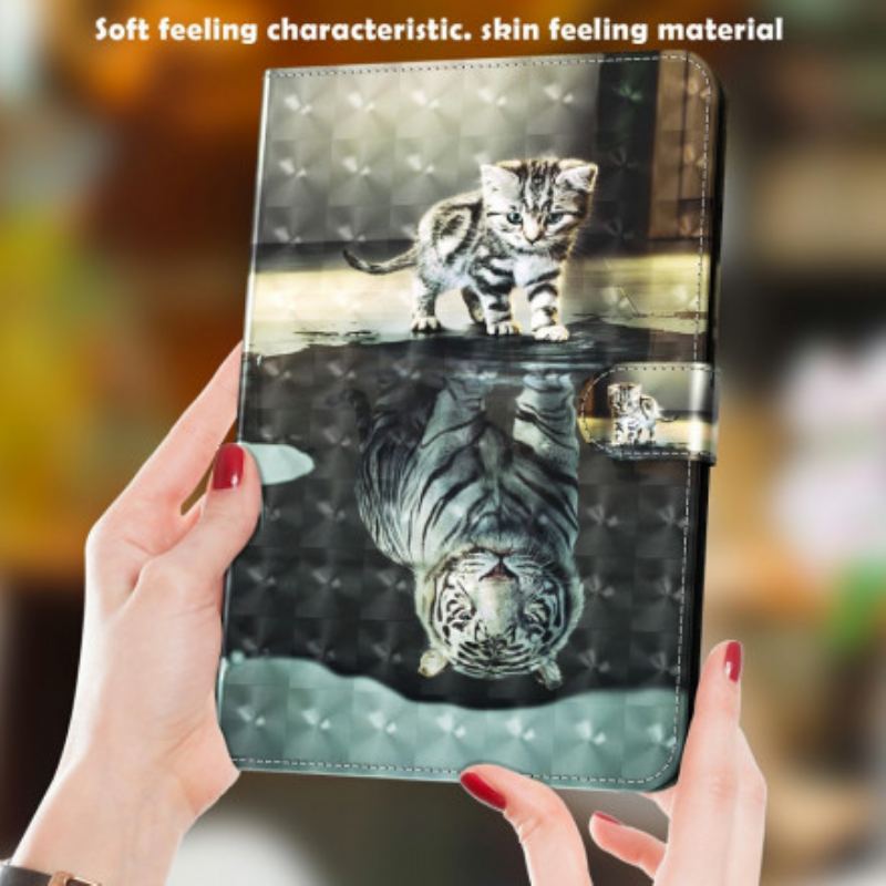 Capa Folio Para Samsung Galaxy Tab A7 (2020) Ponto De Luz Sonho De Gato