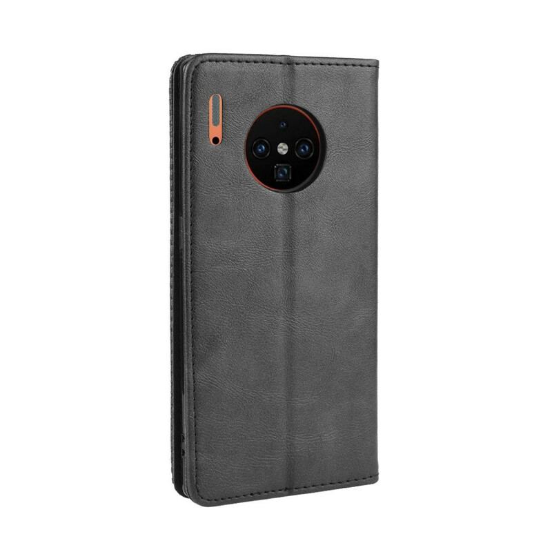 Capa De Celular Para Huawei Mate 30 Pro Flip Efeito Couro Vintage Estilizado