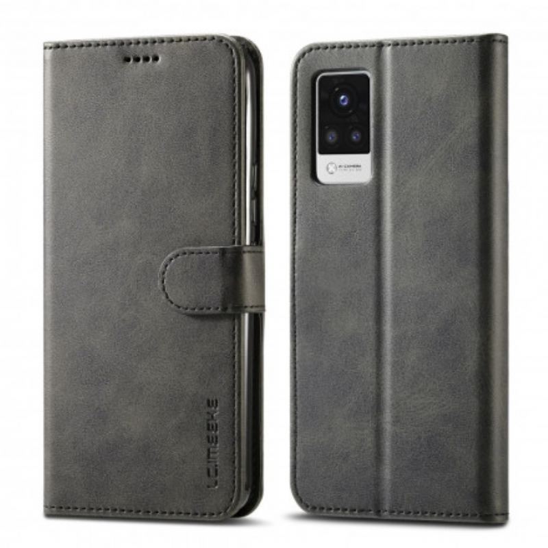 Capa Folio Para Vivo V21 5G Lc.imeeke Efeito Couro