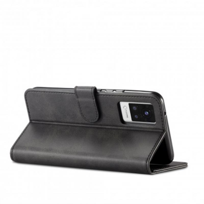 Capa Folio Para Vivo V21 5G Lc.imeeke Efeito Couro