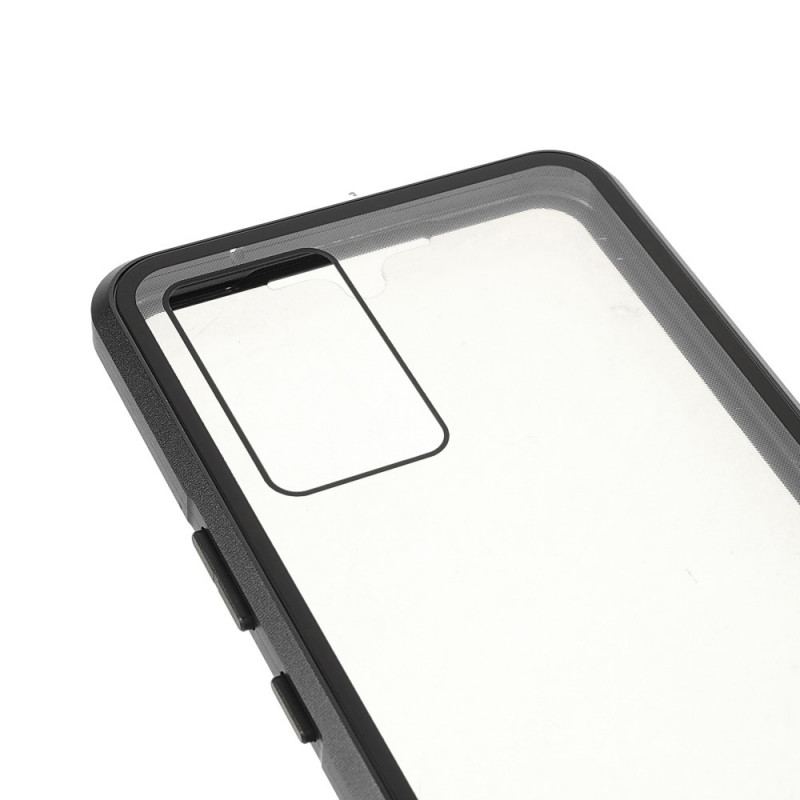Capa Para Vivo V21 5G Dois Lados De Vidro Temperado Magnético E Metal