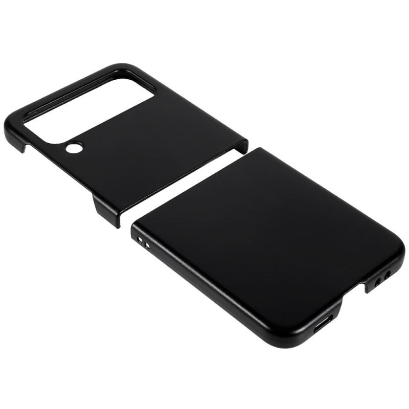Capa De Celular Para Samsung Galaxy Z Flip 4 De Couro Clássico Liso
