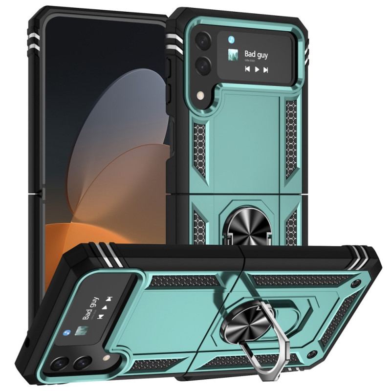 Capa Para Samsung Galaxy Z Flip 4 De Couro Anel Premium