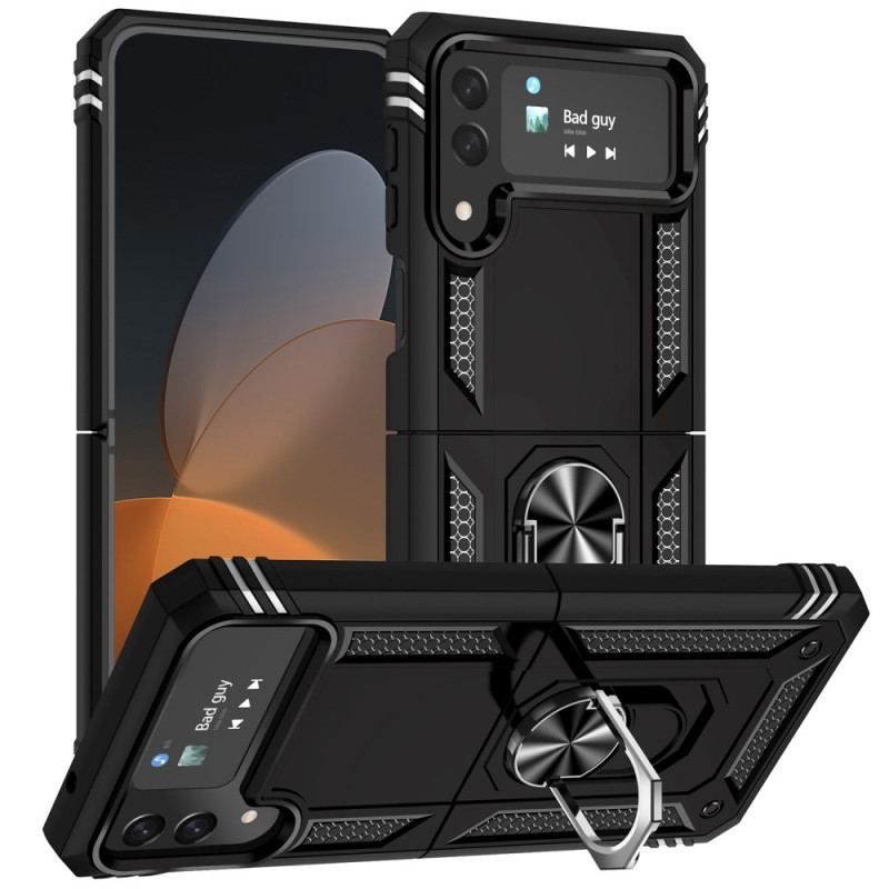 Capa Para Samsung Galaxy Z Flip 4 De Couro Anel Premium