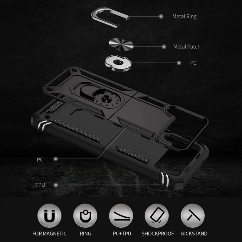 Capa Para Samsung Galaxy Z Flip 4 De Couro Anel Premium