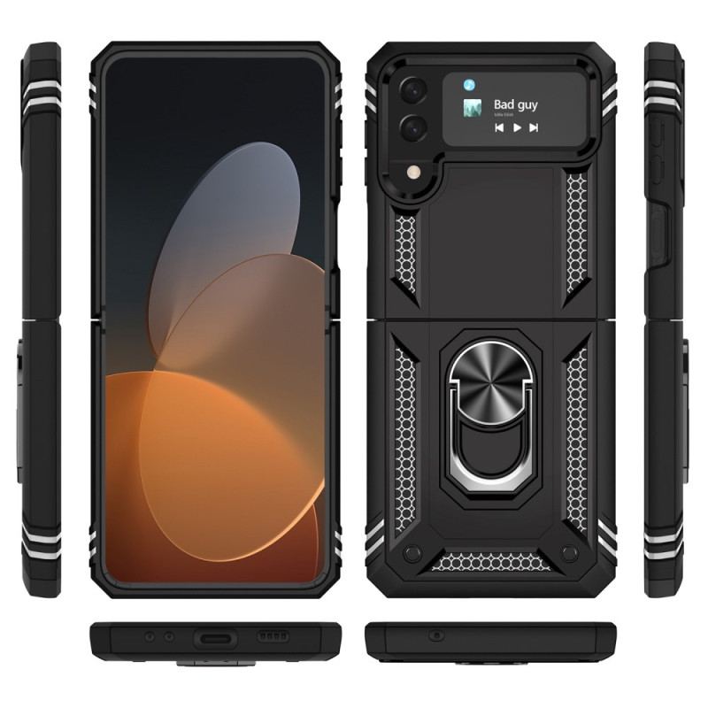 Capa Para Samsung Galaxy Z Flip 4 De Couro Anel Premium