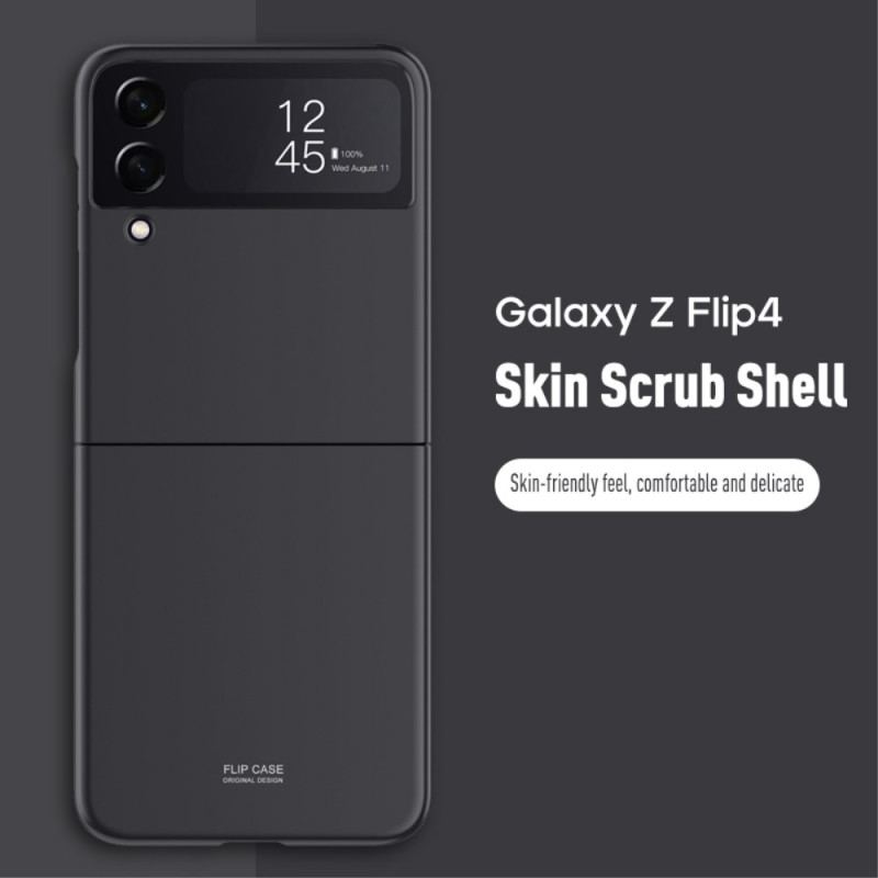 Capa Para Samsung Galaxy Z Flip 4 De Couro Clássico Rígido