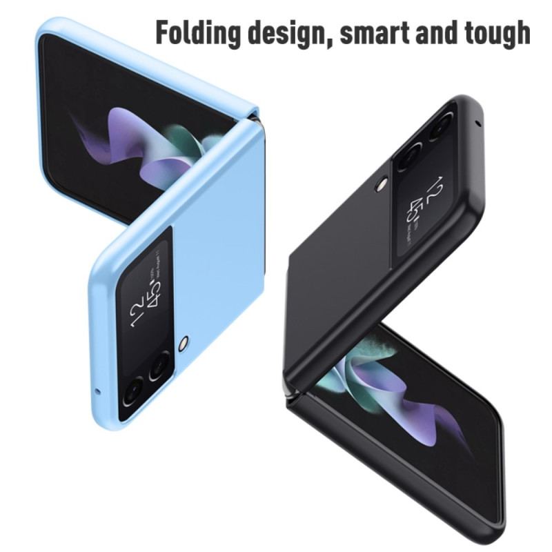 Capa Para Samsung Galaxy Z Flip 4 De Couro Clássico Rígido