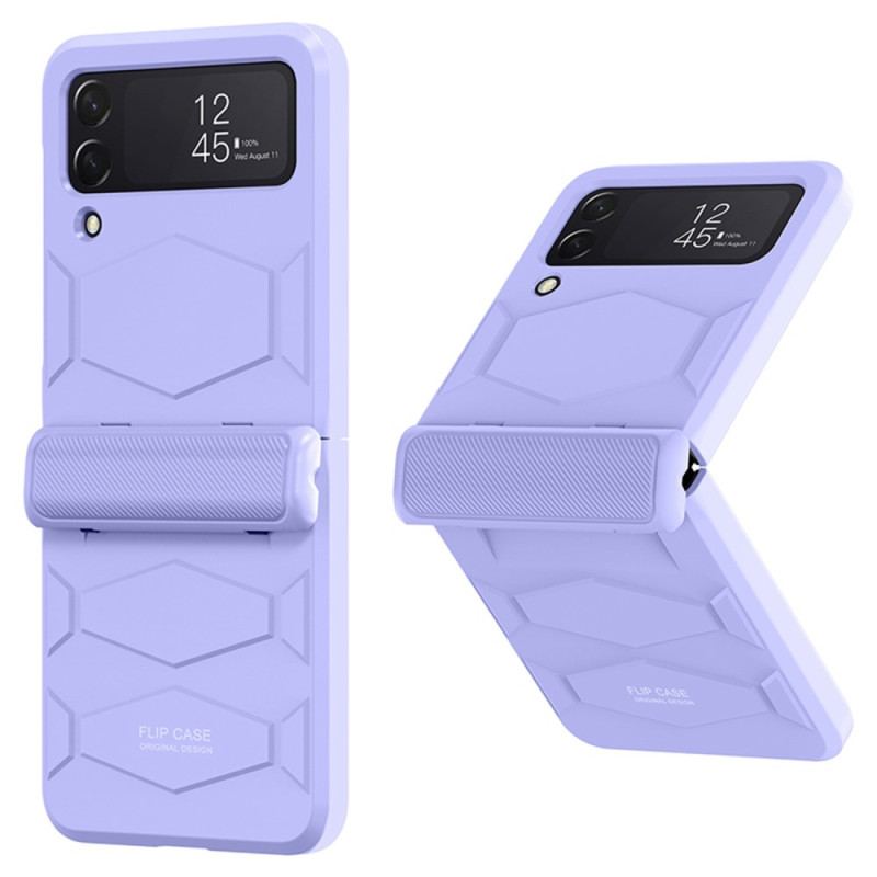 Capa Para Samsung Galaxy Z Flip 4 De Couro Design De Favo De Mel Rígido