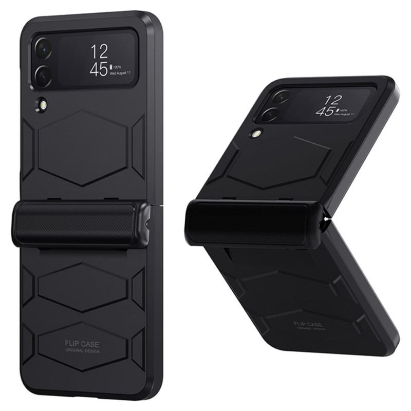 Capa Para Samsung Galaxy Z Flip 4 De Couro Design De Favo De Mel Rígido