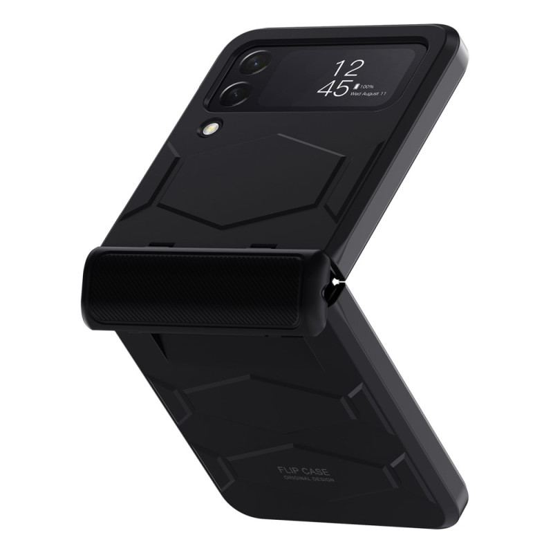 Capa Para Samsung Galaxy Z Flip 4 De Couro Design De Favo De Mel Rígido