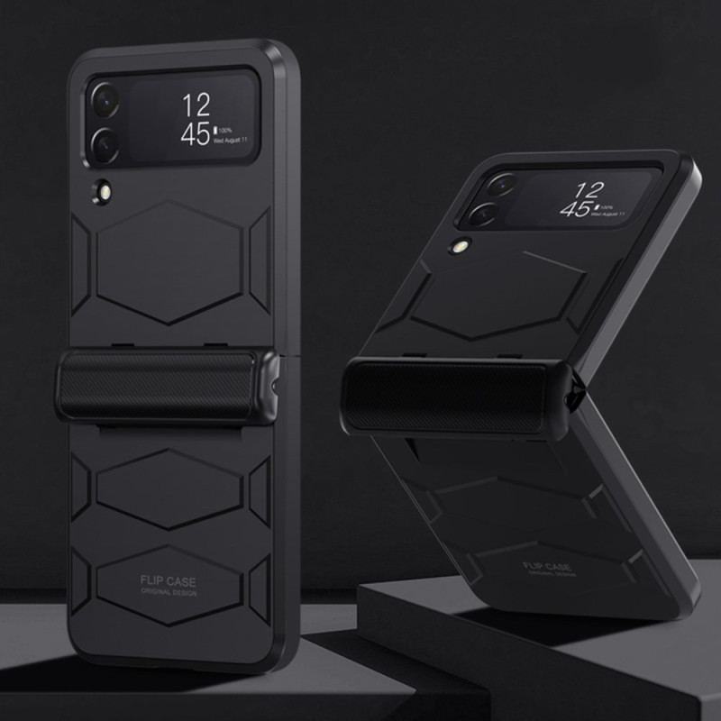 Capa Para Samsung Galaxy Z Flip 4 De Couro Design De Favo De Mel Rígido
