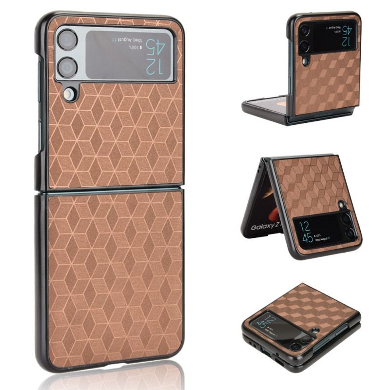 Capa Para Samsung Galaxy Z Flip 4 De Couro Efeito 3d